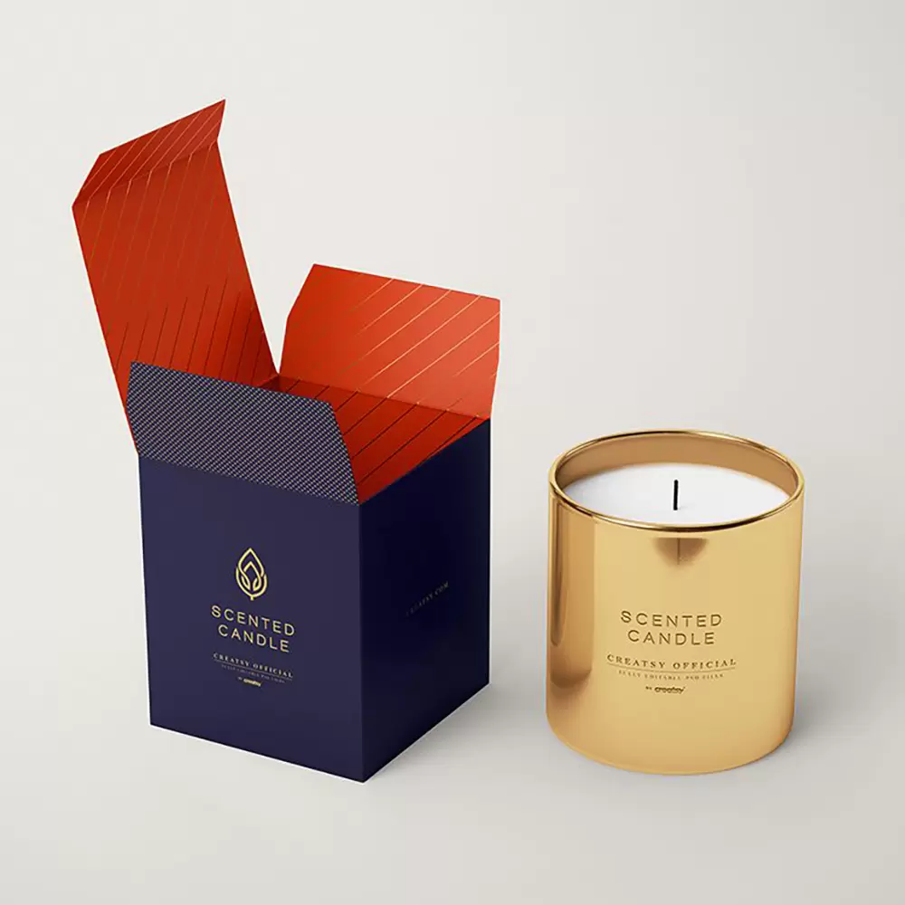 Ivory board candle packaging box for custom brand presentation